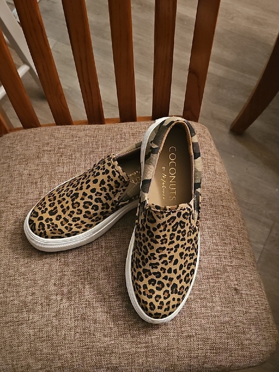 Coconuts by Matisse Shoes - Coconuts by Matisse WomensLeopard Print Slip-On Sneakers in Tan and Black